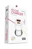 Powerway CC4.0 QC40 40W 5V 4 Amper Type c - Usb Araç Şarj Başlığı Beyaz