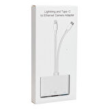 Powermaster PM-5725 Lightning İphone Type-C Girişini Kamera Lan Ethernet Girişine Çevirici Dönüştürücü