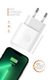 Powerway Type-C 20 Watt Hızlı Şarj Aleti Beyaz