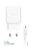 Powerway Micro USB 18 Watt Hızlı Şarj Aleti Beyaz