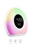 Powerway Saat Alarm Usb Aux Müzik Çalar Radyo Gece Lambası Taşınabilir Space Bluetooth Hoparlör