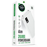 Powerway TX209 20.000Mah Kablolu Dijital Göstergeli Fenerli Powerbank Dahili Telefon Stand (MİCRO - TYPE C - LİGHTNİNG)