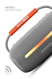 BeatBox Gri Led Işıklı Dayanıklı Ses Bombası Usb Sd Aux FM Radyo Bluetooh Hoparlör