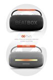 BeatBox Gri Led Işıklı Dayanıklı Ses Bombası Usb Sd Aux FM Radyo Bluetooh Hoparlör