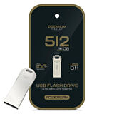 Powerway Premium 512 GB 100MB/S Ultra Hızlı USB 3.1 Metal Silver Flash Bellek