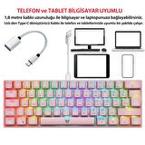 Blueforce Majesty 62 Tuşlu Rgb Mekanik Gaming Klavye Red Switch Pembe