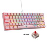 Blueforce Majesty 62 Tuşlu Rgb Mekanik Gaming Klavye Red Switch Pembe