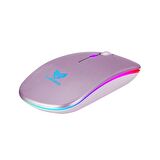 Blueforce V5.0 Bluetooth & Wireless 2,4ghz Sessiz Kablosuz Mouse Pembe