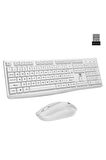 Blueforce KM-01 Wireless Kablosuz 1600 DPI Klavye Mouse Set Türkçe Beyaz Q
