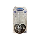 BabyTime Silikon Damaklı Koruyucu Kapaklı Siyah Gövdeli Emzik  N.2