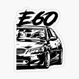 E60 Kara kalem Resmi Cam Sticker Yapıştırma 16CM 2 Adet