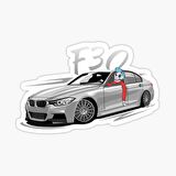 F30 Kuru kafa Resmi Cam Sticker Yapıştırma 16CM 2 Adet