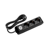 VİKO Grup Priz Üçlü Topraklı Anahtarlı Çocuk Korumalı 3mt Kablolu Siyah