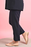 Kadın Dar Kalıp Havuç Pantolon Bel Lastikli Pantolon Lacivert