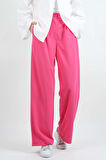 Tesettür Pantolon Double Mira Cepli Palazzo Pantolon Pembe
