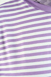 Tesettür Tunik İnce Çizgili Penye Tunik Lila