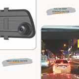 Hc-003 Dikiz Ayna Ekran Araç Içi Kamera Gece Görüşlü Yol Kayıt Kamerası