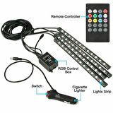 Araç İçi Ayak Altı 12 Led Müziğe Duyarlı Oto Animasyon Led Lambası
