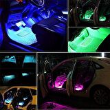 Araç İçi Ayak Altı 12 Led Müziğe Duyarlı Oto Animasyon Led Lambası