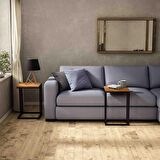 Woodesk Masif Ağaç Tik Renk 40x40 Yan Sehpa CPT2004-40
