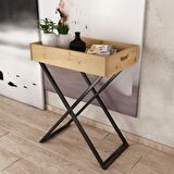 Woodesk Rio Masif Ağaç Natural Renk 50x30 Tepsi Sehpa CPT2008-50