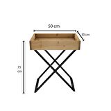 Woodesk Rio Masif Ağaç Natural Renk 50x30 Tepsi Sehpa CPT2008-50