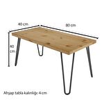 Woodesk Tarz Masif Ağaç Natural Renk 80x40 Orta Sehpa CPT2859-80
