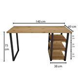 Woodesk Cpt4610-140 Çalışma Masası Ahşap 75 x 140 cm Açık Ceviz 
