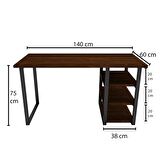 Woodesk Cpt4612-140 Çalışma Masası Ahşap 75 x 140 cm Koyu Ceviz 