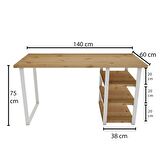 Woodesk Cpt4616-140 Çalışma Masası Ahşap 75 x 140 cm Açık Ceviz 