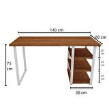 Woodesk Cpt4617-140 Çalışma Masası Ahşap 75 x 140 cm Ceviz 