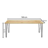 Woodesk Cpt4620-180 Çalışma Masası Ahşap 50 x 180 cm Açık Ceviz 