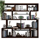 Woodesk Yonca Masif Ağaç Ceviz Renk 200x200 Kitaplık CPT6007-200