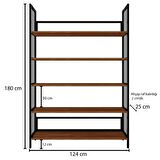 Woodesk Buket Masif Ahşap Tik Renk 180x124 Kitaplık CPT6009-180