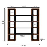Woodesk Dublin Masif Ağaç Tik Renk 190x200 Kitaplık CPT6012-200