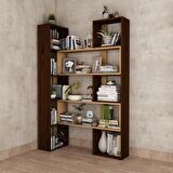 Woodesk Dublin Masif Ağaç Ceviz Renk 190x200 Kitaplık CPT6013-200