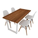 Woodesk Hayal Masif Tik Renk 180x80 Sandalyeli Masa Takımı CPT7323-180