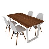 Woodesk Hayal Masif Tik Renk 180x80 Sandalyeli Masa Takımı CPT7323-180