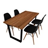 Woodesk Beril Masif Tik Renk 180x80 Sandalyeli Masa Takımı CPT7353-180
