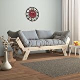 Woodesk Adalar Masif Natural-Gri Renk 2li Kanepe CPT8107-210