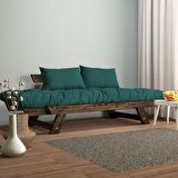 Woodesk Adalar Masif Ceviz-Petrol Renk 2li Kanepe CPT8116-210