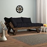 Woodesk Adalar Masif Ceviz-Siyah Renk 2li Kanepe CPT8117-210