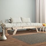 Woodesk Adalar Masif Natural-Kırık Beyaz Renk 2li Kanepe CPT8129-210
