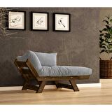 Woodesk Adalar Masif Ceviz-Gri Renk Berjer CPT8133-140