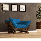 Woodesk Adalar Masif Ceviz-Mavi Renk Berjer CPT8136-140