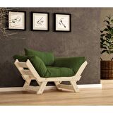 Woodesk Adalar Masif Natural-Yeşil Renk Berjer CPT8150-140