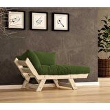 Woodesk Adalar Masif Natural-Yeşil Renk Berjer CPT8150-140