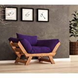 Woodesk Adalar Masif Tik-Mor Renk Berjer CPT8157-140