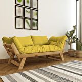 Woodesk Adalar Masif Natural-Sarı Renk 2li Kanepe CPT8169-210