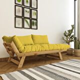 Woodesk Adalar Masif Natural-Sarı Renk 2li Kanepe CPT8169-210